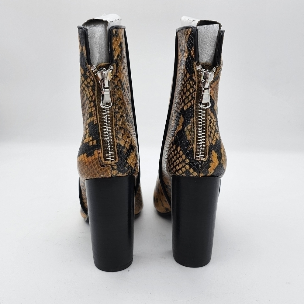 Aqua Womens Soren Leather Snakeprint High Heeled Boots Yellow 5.5 - Picture 7 of 13